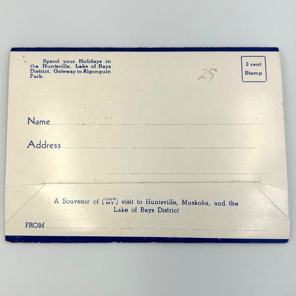 1950s Souvenir Views of HUNTSVILLE, MUSKOKA Ontario Canada Foldout Post Cards - Picture 2 of 4